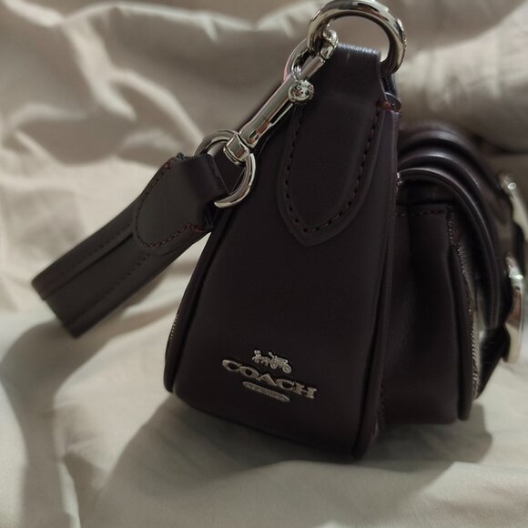 Coach Double-Pocket Brown Saddle Bag - Picture 5 of 12